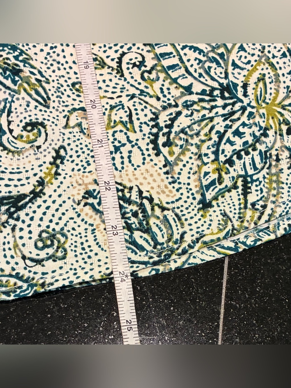 Roan+Ryan Blouse Split V Neck 3/4 Button Cuff Sleeve Green Multi Floral SZ. Med - Picture 13 of 13